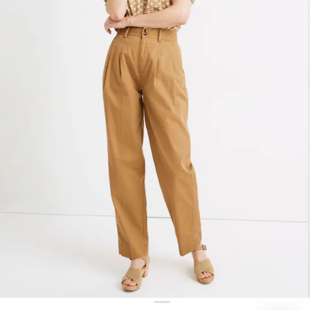 Madewell Pleated Taper Wide-Leg Pants - Picture 1 of 14